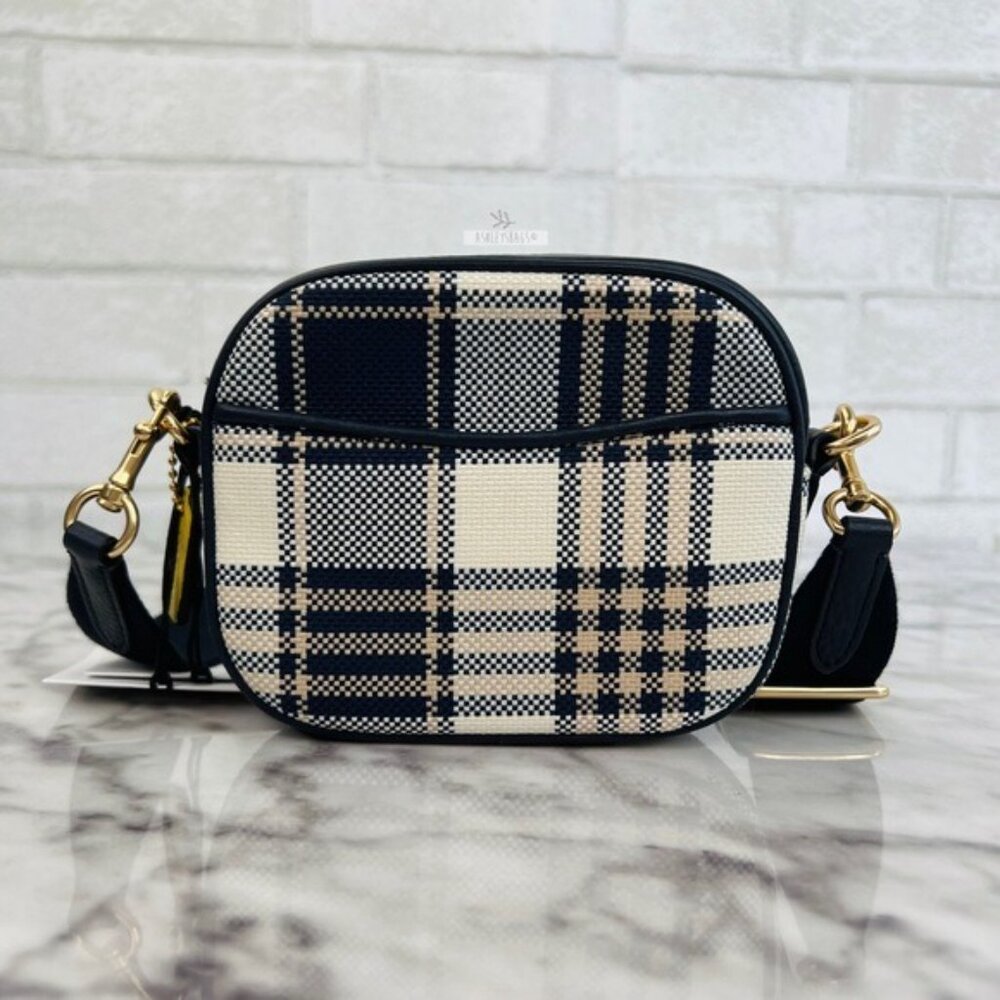 Coach Plaid Mini Dempsey Camera Bag In Signature Jacquard With Coach Patch - Picture 3 of 10